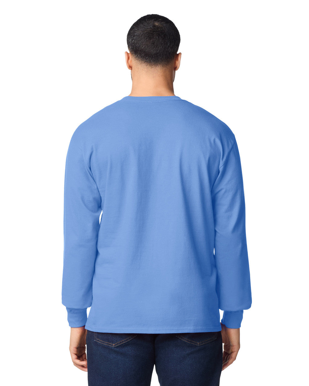 Gildan G240 Ultra Cotton Long Sleeve T-Shirt - Carolina Blue - model back