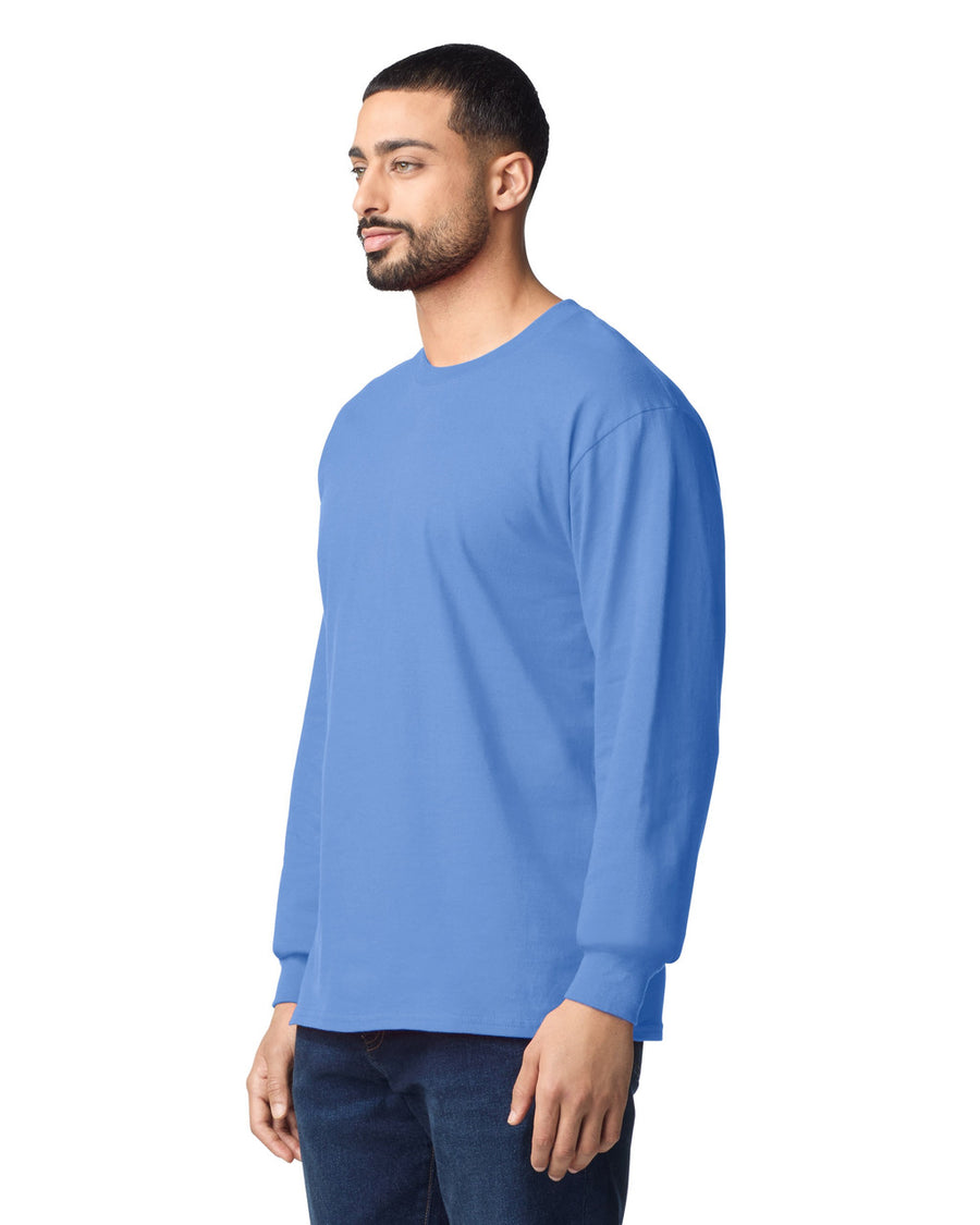 Gildan G240 Ultra Cotton Long Sleeve T-Shirt - Carolina Blue - model side