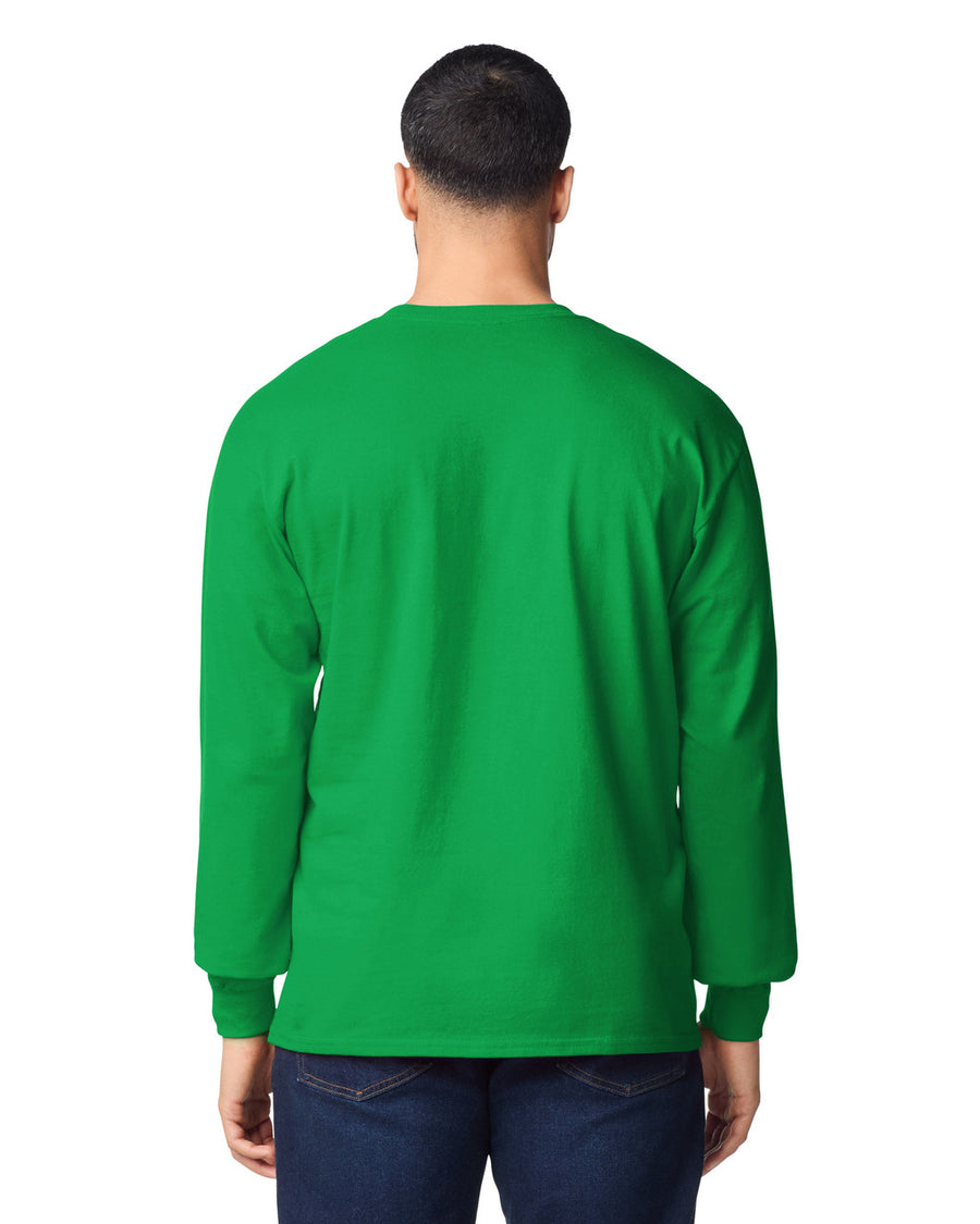 Gildan G240 Ultra Cotton Long Sleeve T-Shirt - Irish Green - model back