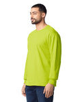 Gildan G240 Ultra Cotton Long Sleeve T-Shirt - Safety Green - model side