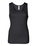 BELLA + CANVAS 1080 Women's Baby Rib Tank - Black - front
