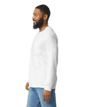 Gildan 2410 Unisex Ultra Cotton Long Sleeve Pocket T-Shirt - White - model side