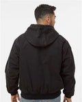 DRI DUCK 5020 Men's Cheyenne Boulder Cloth Hooded Jacket with Tricot Quilt Lining - Black - model back