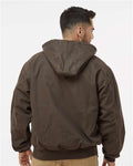 DRI DUCK 5020 Men's Cheyenne Boulder Cloth Hooded Jacket with Tricot Quilt Lining - Tobacco - model back