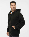 DRI DUCK 7033 Men's Crossfire Heavyweight Power Fleece Hooded Jacket with Thermal Lining - Black - model side