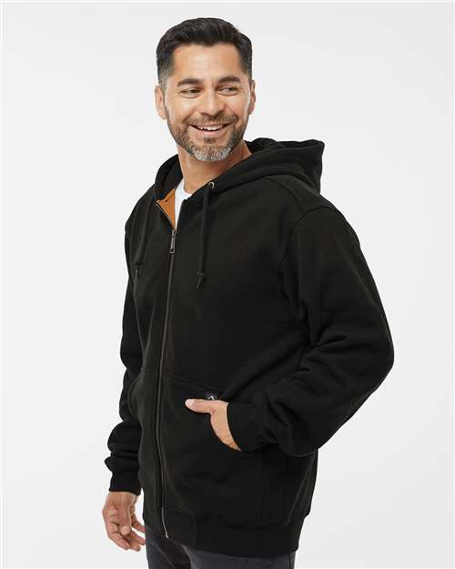 DRI DUCK 7033 Men's Crossfire Heavyweight Power Fleece Hooded Jacket with Thermal Lining - Black - model side