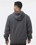 DRI DUCK 7033 Men's Crossfire Heavyweight Power Fleece Hooded Jacket with Thermal Lining - Dark Oxford - model back