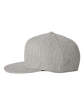 Flexfit 6210FF 210 Flat Bill Cap - Heather Grey - side