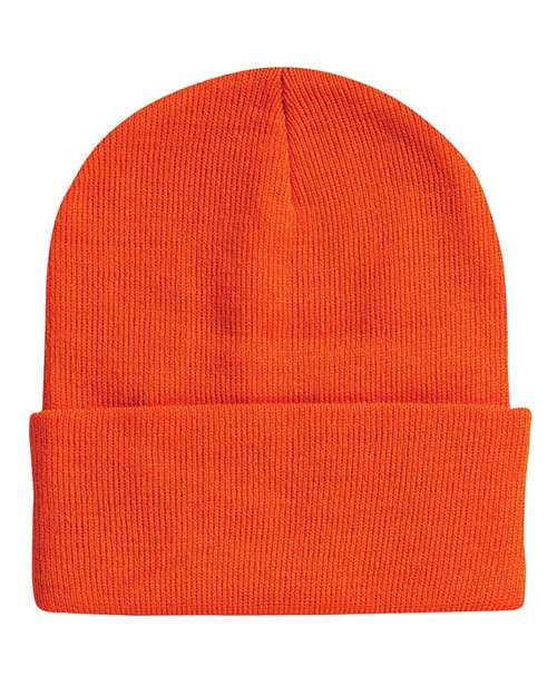Sportsman SP12 12" Solid Cuffed Beanie - Blaze Orange - front