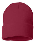 Sportsman SP12 12" Solid Cuffed Beanie - Cardinal - front