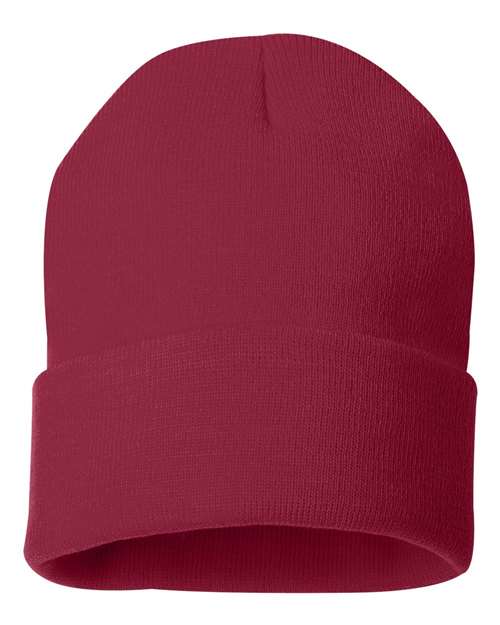 Sportsman SP12 12" Solid Cuffed Beanie - Cardinal - front