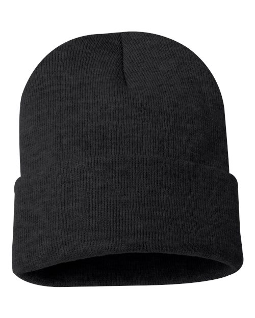 Sportsman SP12 12" Solid Cuffed Beanie - Heather Charcoal - back