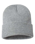 Sportsman SP12 12" Solid Cuffed Beanie - Heather Grey - back