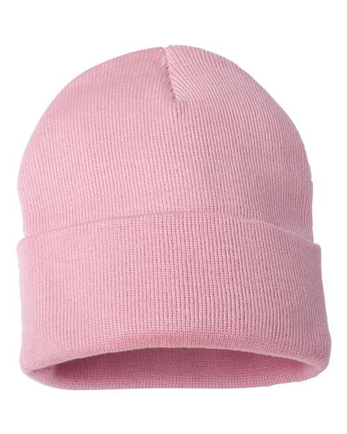 Sportsman SP12 12" Solid Cuffed Beanie - Pink - front