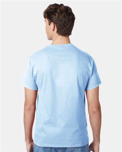 Hanes 5250 Authentic T-Shirt - Light Blue - model back