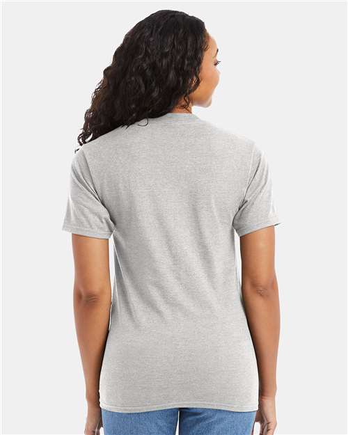 Hanes 5180 Unisex Beefy-T T-Shirt - Ash - model back