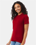 Hanes 5180 Unisex Beefy-T T-Shirt - Deep Red - model side