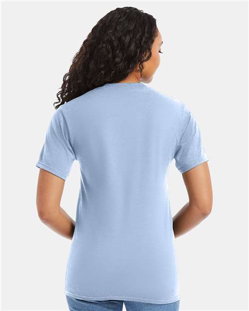 Hanes 5180 Unisex Beefy-T T-Shirt - Light Blue - model back