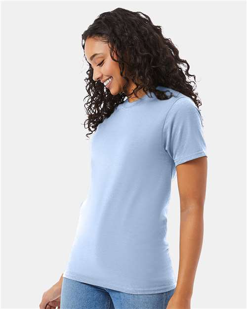 Hanes 5180 Unisex Beefy-T T-Shirt - Light Blue - model side