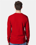 Hanes 5596 Men's Authentic Long Sleeve Pocket T-Shirt - Deep Red - model back