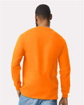 Gildan 2410 Unisex Ultra Cotton Long Sleeve Pocket T-Shirt - Safety Orange - model back