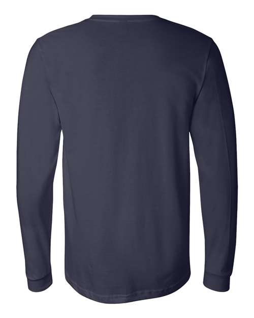 Bella+Canvas 3501 Unisex Jersey Long Sleeve Tee - Navy - back