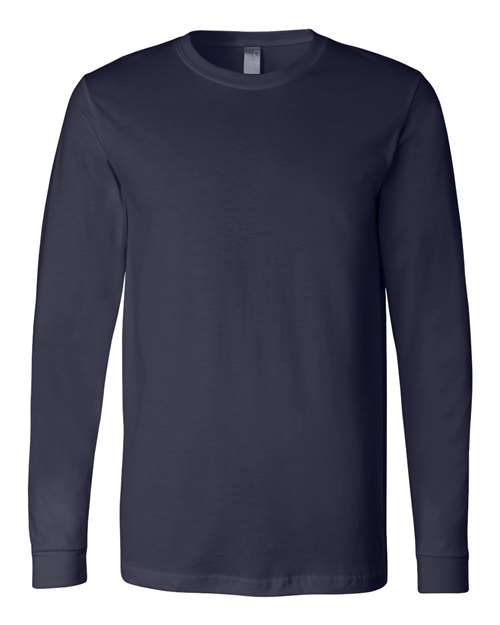 Bella+Canvas 3501 Unisex Jersey Long Sleeve Tee - Navy - front