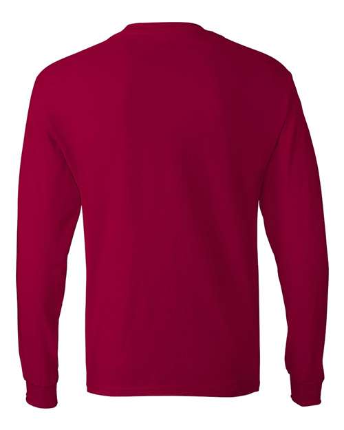 Hanes 5586 Authentic Long Sleeve T-Shirt - Deep Red - back