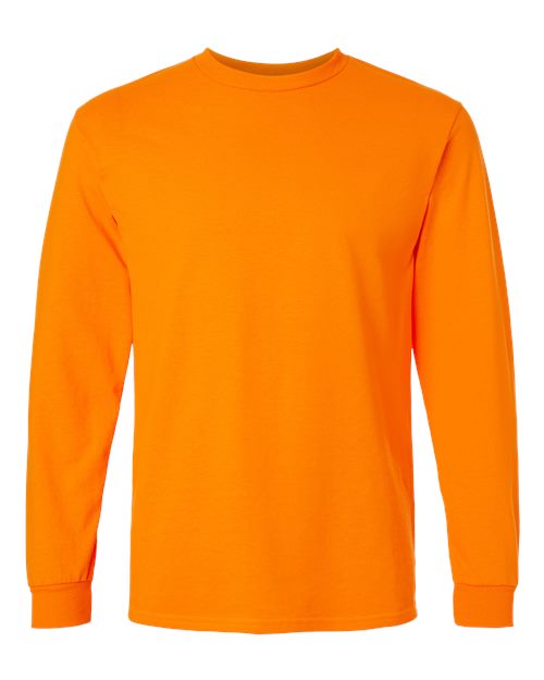 Gildan 2400 Ultra Cotton Long Sleeve T-Shirt - Safety Orange - flat front