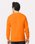Gildan 2400 Ultra Cotton Long Sleeve T-Shirt - Safety Orange - model back