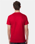 Hanes 5590 Men's Authentic Pocket T-Shirt - Deep Red - model back