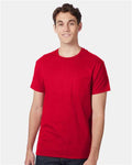 Hanes 5590 Men's Authentic Pocket T-Shirt - Deep Red - model front
