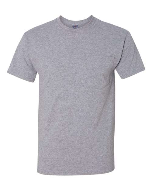 Jerzees 29MPR Unisex Dri-Power 50/50 Pocket T-Shirt - Oxford - front