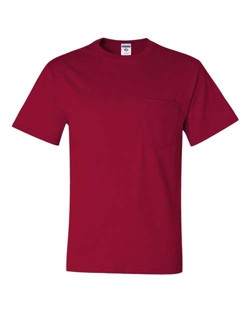 Jerzees 29MPR Unisex Dri-Power 50/50 Pocket T-Shirt - True Red - front