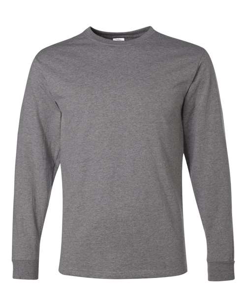 Jerzees 29LSR Unisex Dri-Power Long Sleeve 50/50 T-Shirt - Oxford - front