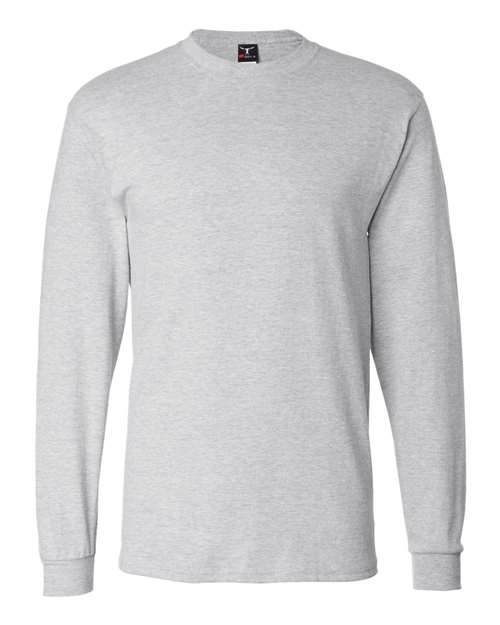 Hanes 5186 Beefy-T Long Sleeve T-Shirt - Ash - front