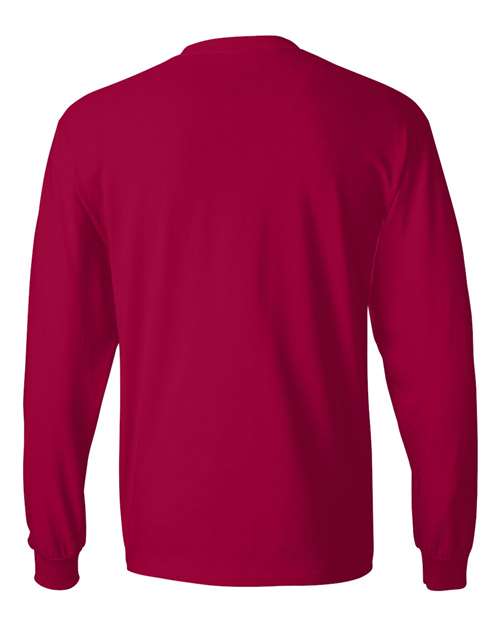 Hanes 5186 Beefy-T Long Sleeve T-Shirt - Deep Red - back