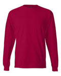 Hanes 5186 Beefy-T Long Sleeve T-Shirt - Deep Red - front