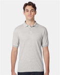 Hanes 054X Men's EcoSmart Jersey Polo - Ash - model front