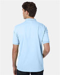 Hanes 054X Men's EcoSmart Jersey Polo - Light Blue - model back