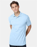 Hanes 054X Men's EcoSmart Jersey Polo - Light Blue - model front