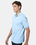 Hanes 054X Men's EcoSmart Jersey Polo - Light Blue - model side