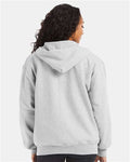 Hanes F280 Unisex Ultimate Cotton Full-Zip Hooded Sweatshirt - Ash - model back