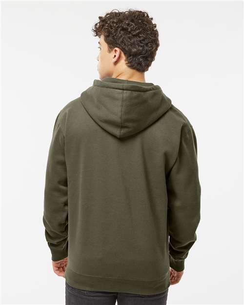 Independent Trading Co. IND4000Z Unisex Heavyweight Full-Zip Hooded Sweatshirt - Army - model back