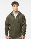 Independent Trading Co. IND4000Z Unisex Heavyweight Full-Zip Hooded Sweatshirt - Army - model front