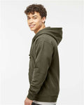 Independent Trading Co. IND4000Z Unisex Heavyweight Full-Zip Hooded Sweatshirt - Army - model side