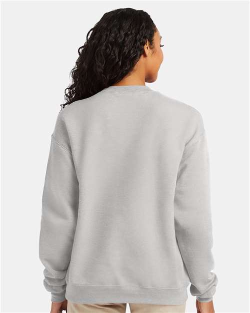 Hanes P160 EcoSmart Crewneck Sweatshirt - Ash - model back