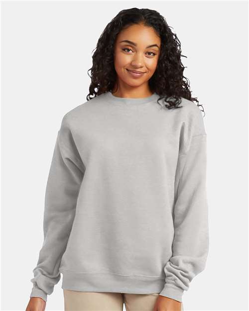 Hanes P160 EcoSmart Crewneck Sweatshirt - Ash - model front
