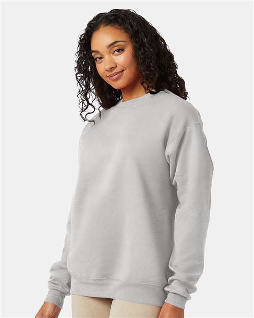 Hanes P160 EcoSmart Crewneck Sweatshirt - Ash - model side