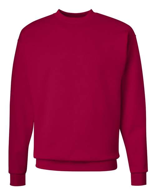 Hanes P160 EcoSmart Crewneck Sweatshirt - Deep Red - flat front